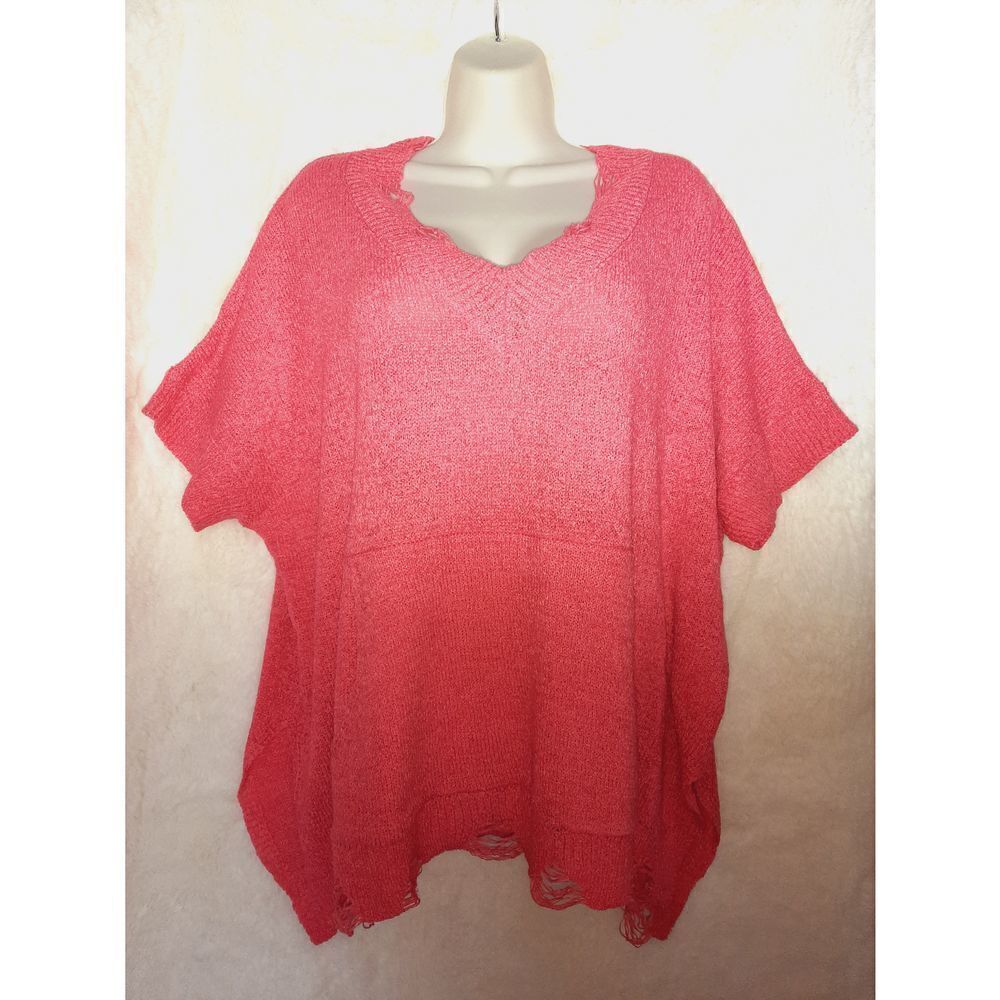 Macaron pink Distressed sz small v neck blouse